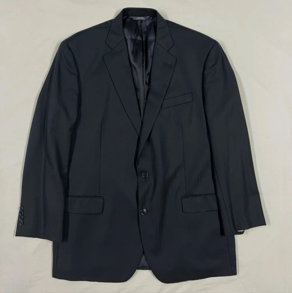 Brooks Brothers 1818 Madison 100% Wool Black Sport Coat Suit Jacket 46L